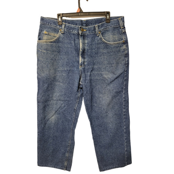 Riders Other - Riders Blue Denim Straight Leg High Rise Medium Wash Zip Fly Men's Jeans Size 36